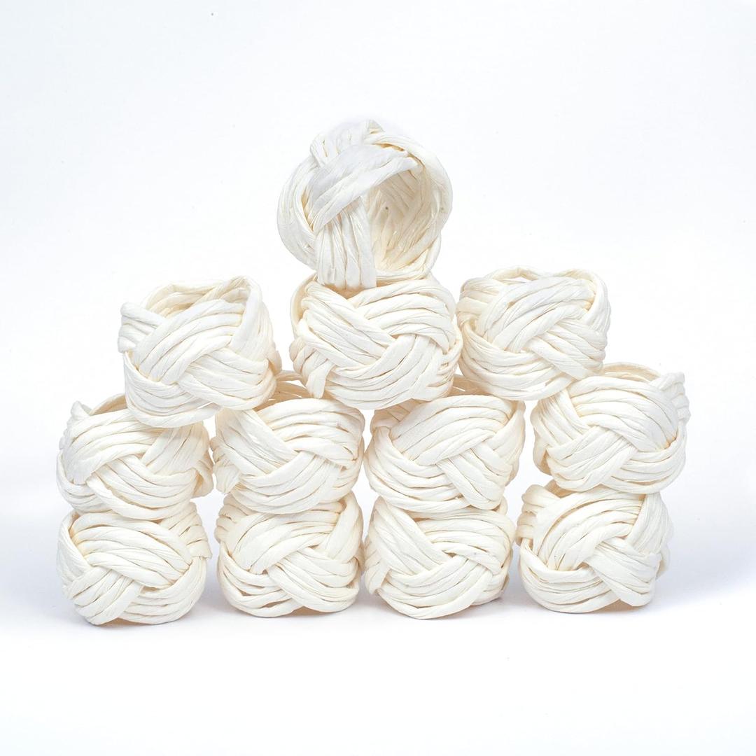 Napkin Rings Set of 12 - Elegant Napkin Holder for Cloth Napkins for Dining Table | Boho Home Decor for Easter, Holiday, Christmas, Everyday Dinner Party