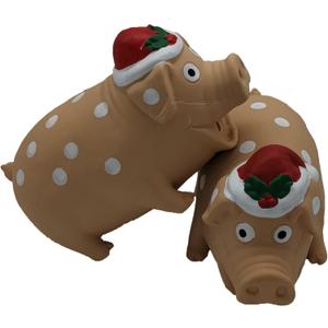 1 Pack Christmas Pig Dog Toys for Interactive Dogs Latex Squeaky Santa Toy Pet Gift for Medium Large Dogs