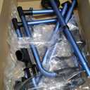Loyoda Folding Walker for Seniors, Front Wheel Walker with Storage Bag & Rear Ski Glides, Height Adjustable, 350lbs Capacity, Blue