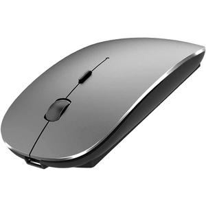 Wireless Mouse for MacBook Air Mac Pro Laptop Computer iPad Pad PC Laser Optical Rechargeable Mini Slim Silent Mouse Widely Used Desktop Hp iMac (Gray)