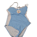 ANRABESS Women One Piece Swimsuit Backless Full Coverage Ribbed Adjustable Strap Bathing Suit Beach Vacation Clothes Swimwear Blue L