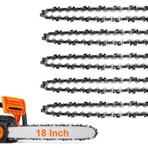 5 Pack 18 Inch Chainsaw Chain 62 Drive Links 3/8" LP Pitch .050" Gauge Fits Poulan Pro 18 Inch Chainsaw Chain, Oregon, Echo, EGO AC1800, Craftsman, McCulloch, Remington, Kobalt and more