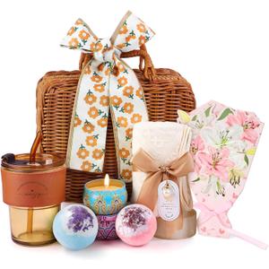 Birthday Gifts for Women,Happy Bath Set Relaxing Spa Gift Baskets Ideas for Women,Her,Mom, Sister, Coworker, Wife, Girlfriend, Daughter,Unique Mothers Day Gift for Mom,Get Well Soon Gifts Package,Birthday Gifts Ideas