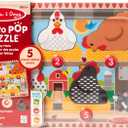 Melissa & Doug Happy Hens Push to Pop Wooden Puzzle, Montessori-Inspired Toddler Puzzles with Magnetic Pieces and Colorful Puzzle Board, Preschool Toys for Girls & Boys Ages 18 months+ - FSC Certified
