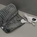 Deepsoon Heating Pad,Electric Heating Pads for Back,Neck,Abdomen,Moist Heating Pad for Shoulder,Knee,Arms,Legs,Dry/Moist Heat & Auto Shut Off,Christmas Gifts for Men and Women,Dark Gray,24x12 Inch