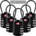 5pcs TSA Approved Luggage Locks with 10pcs Zipper Locks, Zinc Alloy Combination Locker Suitcase Lock, TSA Locks for Luggage, Combination Lock for Locker Backpack (TSA007)
