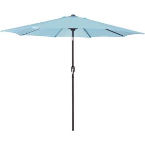 Blissun 9' Outdoor Patio Umbrella, Outdoor Table Umbrella, Yard Umbrella, Market Umbrella with 8 Sturdy Ribs, Push Button Tilt and Crank, Pale Turquoise