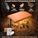 Chick Brooder Heater Plate 12" x 8" Adjustable Height & Temperature Poultry Warmer for Up to 10 Chicks, Brooder Heating Plate for Chicks and Ducklings, Orange