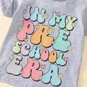 Toddler Girl Summer Clothes First Day of School Outfits in My Pre School Era Shirt (Green)