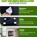 Acrylic Straw Holder for Cabinet Door,Straw Holder Dispenser With 8pcs Double Sided Adhesive Tape,Cabinet Straw Holders Organizer for Counter,Straws Organizer Storage for Kitchen Cupboard(Black)