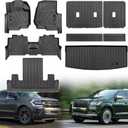 for 2018-2024 Ford Expedition/Lincoln Navigator 7-Seater Accessories Floor Mats 3 Rows Trunk Cargo Liner and Backrest Mats All Weather TPE (7 Seat Full Set-Not Fit Max Or L)