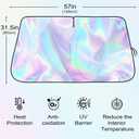 Iridescent Sun Shade for Car Windshield, Foldable Universal Car Windshield Upgrade Sunshade Enhanced UV Rays Reflective Sun Visor Shade Keeps Vehicle Cool