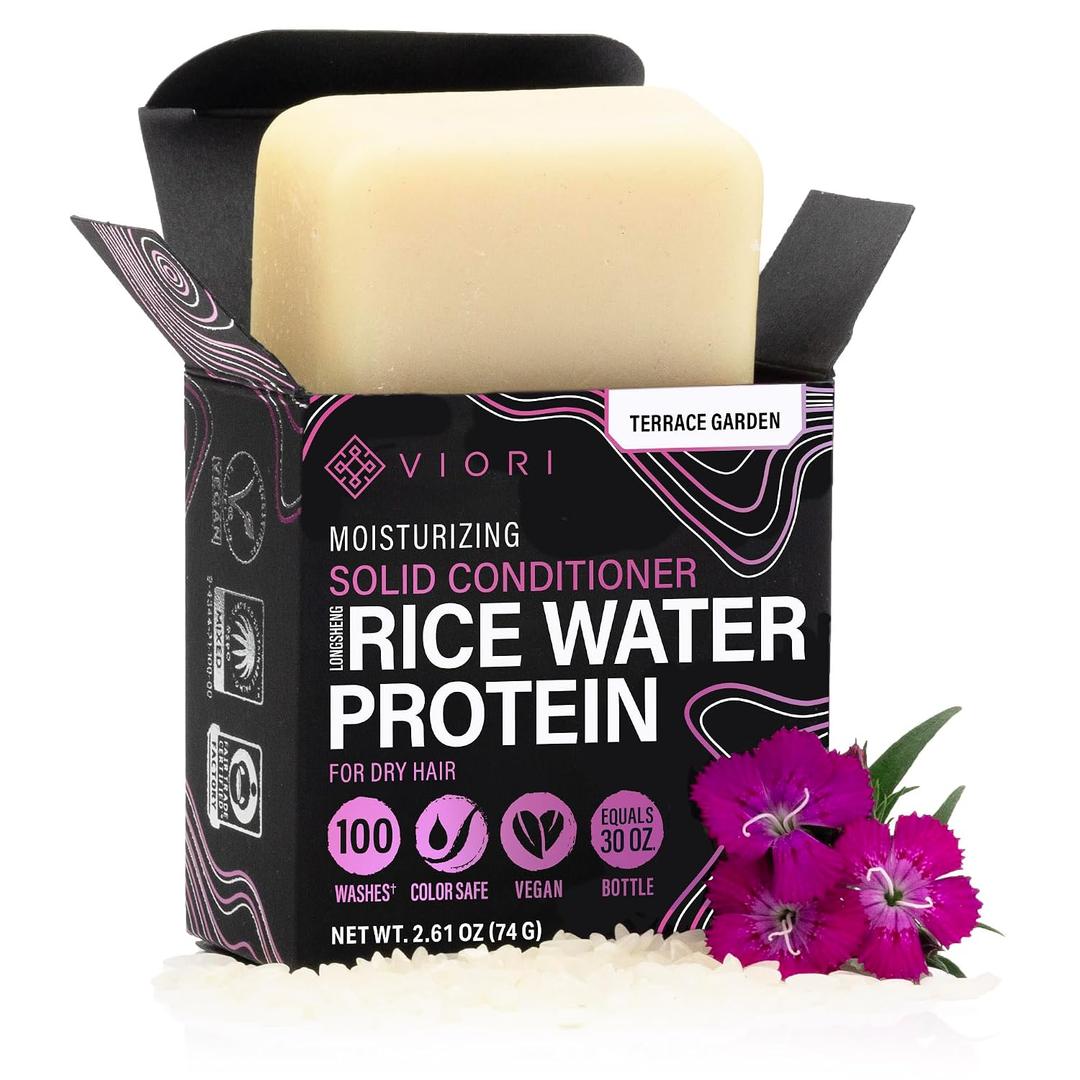 Viori Terrace Garden Conditioner Bar Made with Rice Water - Handcrafted All Natural Organic Conditioner