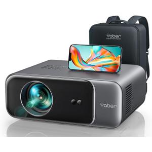 4K Video Projector, 400 ISO Lumens YABER V9 WiFi Video Projector 6 Bluetooth, 2 x 6W Speakers, Portable Native FHD 1080P Projector Home Cinema/Outdoor