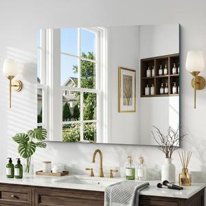 20x36 Inch Frameless Mirror, Frameless Bathroom Mirror for Over Sink