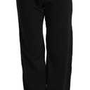 Womens Casual Stretch Cotton Pajama Pants Simple Lounge Pants (Small, Black)