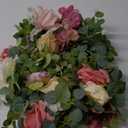 Waipfaru Flower Garland Decorations, 6.07Ft Pink Floral Rose Garland, Artificial Eucalyptus Greenery Vines with Flowers for Wedding Table Runner Centerpieces Backdrop Room Decor (Pink) (1 Pack, Dusty Pink)