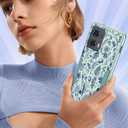 for Moto Edge 2024 Case Women - Cute Girls Phone Cover Girly Kawaii Aesthetic Unique Design Blue Flower Heavy Duty Protective Shockproof Military Grade for Motorola Moto Edge 2024 Cases