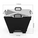 2 IN 1 Fire Pit & BBQ Charcoal Grill Combo, 16.6" Detachable FirePit, GS356