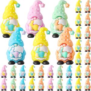 25 Pcs Easter Mini Gnomes Figures Tiny Fairy Gnomes Rabbits Figurines Stuffers Gift Little Figurines to Hide Bunny Rabbits Miniature Statues Party House Garden Accessories (Colorful)