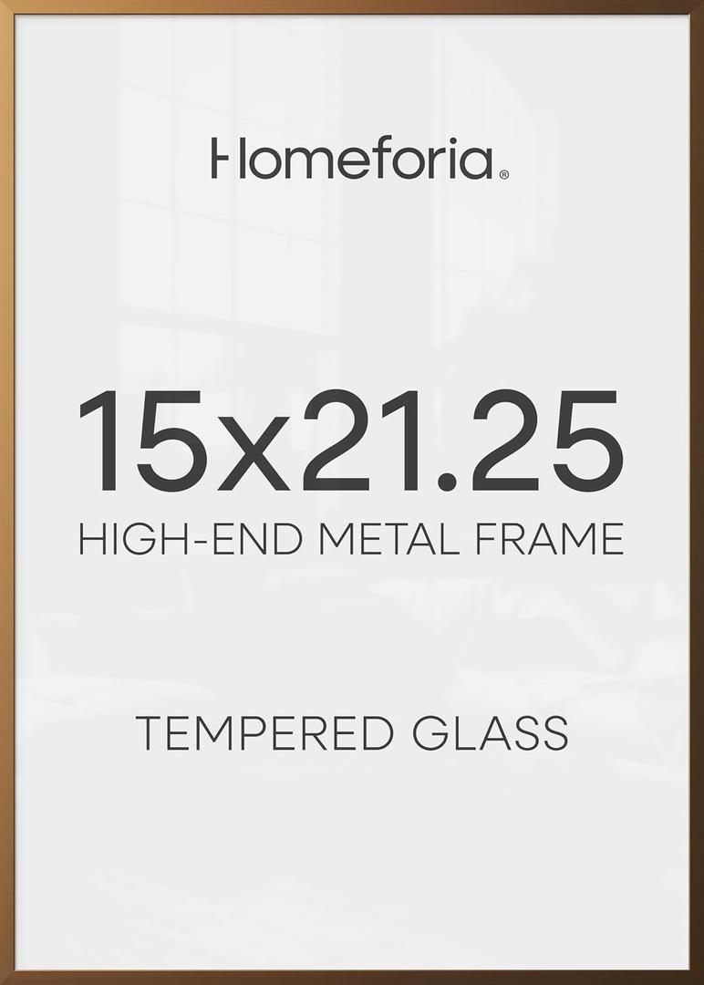 Homeforia 15x21.25 Bronze Puzzle Picture Frame, High-End Metal, Glass