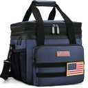Tactical Lunch Box for Men- Large Insulated Lunch Bag-Expandable Adult Lunch Box with Adjustable Shoulder Strap-Large Lunch Tote Bag for Work Camping Fishing (Dark Blue)