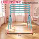 Gymnastics Bar for Kids Ages 3+, Foldable Gymnastic Kip Bar with Mat, Swing & Rings, 5 Adjustable Heights 35-51 in, Stable A-Frame Horizontal Bar, 51*43*17