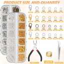 PAXCOO Jewelry Making Kit, 1260 Pcs Assorted Color Jump Rings & Lobster Clasps with Tools & Pliers for Necklace Repair