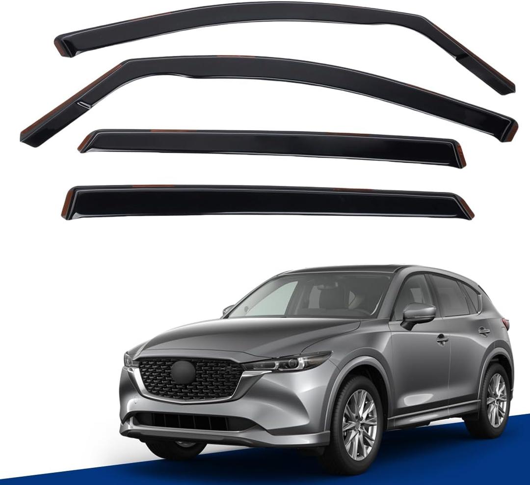 in-Channel Window Visors for 2017-2024 Mazda CX-5Rain Guards Sun Shields Window Deflector Wind Vent Visors4PCS