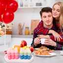 4 Pack Rose Bubble Candles - Multi-Color Gradient Cube Soy Wax Pillar for Home Decor, Romantic Scented for Valentine's Day, Wedding, Anniversary, Birthday and Gift