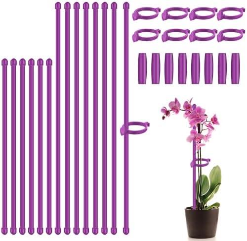 Plant Stakes 17inch &11inch,SupKing Adjustable Length Flower Support Stake 16Pcs Purple Orchid Stick with Clips for Indoor Outdoor Garden Potted Tomato Rose Amaryllis Vegetables Comes with 20 Ties Plant Stakes 17inch &11inch,SupKing Adjustable Length Flower Support Stake 16Pcs Purple Orchid Stick with Clips for Indoor Outdoor Garden Potted Tomato Rose Amaryllis Vegetables Comes with 20 Ties