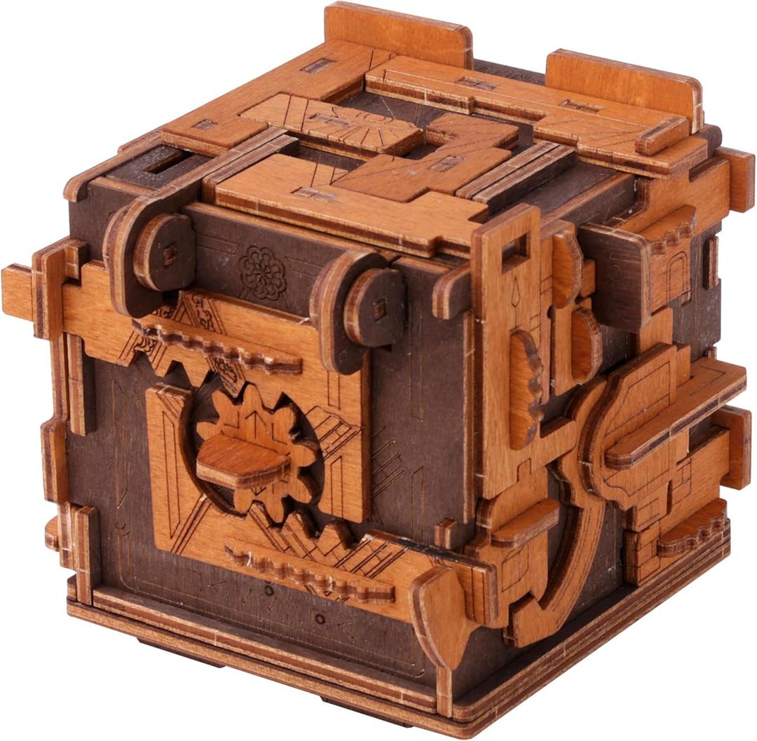 WOODEN.CITY Escape Room Puzzle Box  3D Wooden Puzzle Box for Adults & Teens, Brain Teaser Puzzle Box Secret Lock Box with Cluebox Mechanism  Mechanical Wood Puzzle Box Kit, Unique Puzzle Boxes Gift