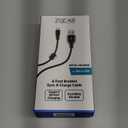 6 Foot Braided Nylon Micro Black Chrome USB Charge/Sync Cable