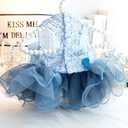 Fashion Sweet Puppy Dog Blingbling Princess Skirt Pet Dog Lace Cake Camisole Tutu Dress E-Navy, M