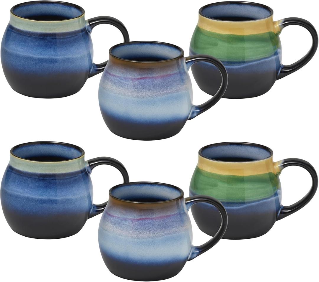 Pfaltzgraff Horizon Mug, Set Of 6, 15-Ounce, Multicolor