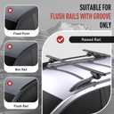 52" Universal Roof Rack Cross Bars for Raised Side Rails, 200lbs, 2Pcs