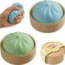 2PCS Squishy Dumpling Mystery Dumpling Squishy, Dumplings Toy for Stress Relief, Dumpling Stress Ball Large Squeeze Dough Ball Stress Relief Toy for Adults & Kids(Blue & Green)