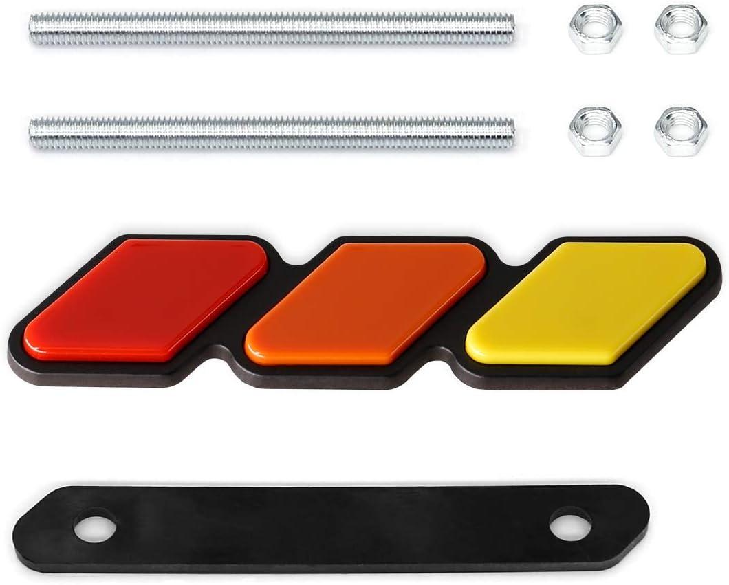 UTSAUTO Tri-Color Grille Badge Emblem Decoration Accessories Fits for Tacoma 4Runner Tundra Sequoia Rav4 Highlander Grille Badge Logo Decoration - Yellow-Orange-Red