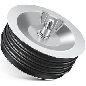Dreyoo 1 Pcs 4 Inch End of Pipe Gripper Mechanical Plug, Steel Drain Pipe Cover with Galvanized Screw and Wing Nut for Outdoor Sewer Cleanout Drain