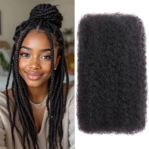 Afro Kinkys Bulk Human Hair for Dreadlocks Extensions and Locs Repair 1 Pack 50 Gram Afro Kinky Curly Human Hair Bulk for TwistBlack 16 Inch