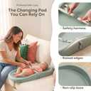 Mallify Baby Changing Pad with Waterproof and Non-Toxic Surface, Changing Table Pad with Adjustable Safety Belt, Easy-Clean & Portable Changing Pad for Dresser(Green)