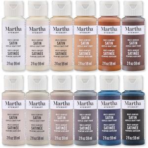 Martha Stewart, Multi-Surface Satin 12 pc Paint Set, Elevated Neutrals