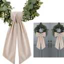 2 Pack Wreath Sash for Front Door Boxwood Wreath Sash Garland Front Door Porch Decor(Burlap)