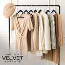 Utopia Home Velvet Hangers 50 Pack  Luxury Non-Slip Slim Suit & Coat Hangers, Strong Space-Saving Clothes Hangers with Pants Bar and 360 Swivel Hook  Black