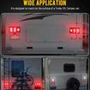Partsam 2Pcs LED Triple Tail Lights 45 LEDs, Rectangle Vertical or Horizontal Mount LED Trailer Camper RV Tail Lights Stop Turn Tail Backup Reverse Lights Taillights w/Black Base - Red/Clear Lens