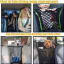 DYKESON Dog Car Net Barrier Pet Barrier with Car Mesh Organizer for Dog & Child, Safety Divider with Upgraded Storage Pouch, Easy Install for Cars & SUVs