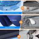 Meowant Foldable Dog Pool, Hard Plastic Dog Swimming Pools for Large Dogs, Collapsible Plastic Kid Pet Pool, Portable Bathing Tub Kiddie Pool for Dogs (L-48'' × 12'')
