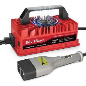 18 Amp Golf Cart Charger for 36 Volt EZGO TXT Lead Acid Battery with Upgraded D Style Plug