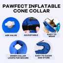 Inflatable Dog Cone Collar-Enhanced Anti-Licking Protective Cone with Adjustable Strap-Soft Dog Donut Collar Recovery Cone for Pets After Surgery(Blue, M)