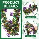 100 Feet Mardi Gras Tinsel Garland Gold Green Purple Garland Mardi Gras Christmas Tree Tinsel Garland Metallic Twisted Hanging Garland for Mardi Gras Oktoberfest Birthday Party Decoration, B